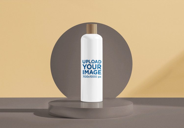 Mockup of an AI-Created Shampoo Bottle in a Simple Setting