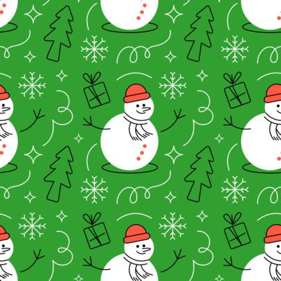 Wrapping Paper Design Maker for Xmas Featuring Snowman Graphics 7061a
