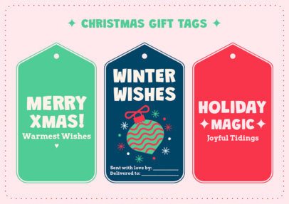 Gift Tag Generator to Wish a Merry Christmas Featuring Ornament Graphics 7059a