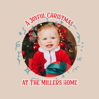 Ornament Maker Featuring a Joyful Christmas Message With a Baby Picture 7062