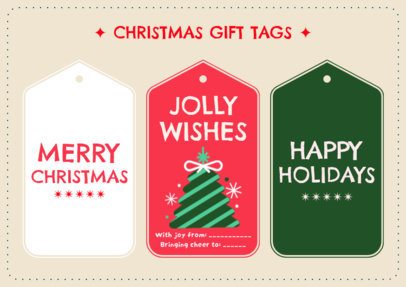 Gift Tag Template for Christmas Presents With Happy Holidays Quotes 7059c