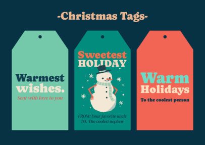 Gift Tag Generator Featuring Christmas Wishes and a Snowman Illustration 7058a