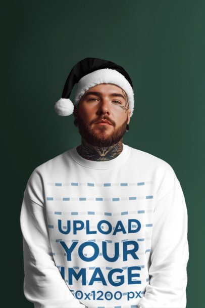 Christmas Mockup of an AI-Generated Man in a Sweatshirt and an Alternative Xmas Look