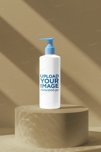 Shampoo Bottle Mockup Featuring an AI-Generated Colorful Background