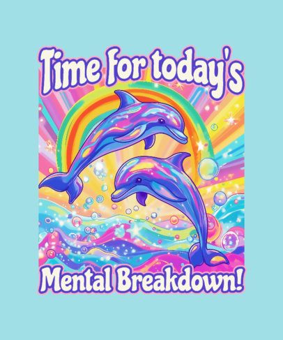T-Shirt Design Maker Featuring a Dolphin Inspired by a Rainbow-Colored Stationery Brand 7078