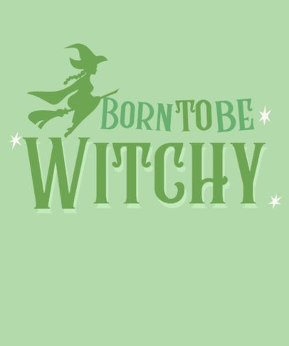 T-Shirt Design Template With a Quote Inspired by a Famous Witch Musical Film