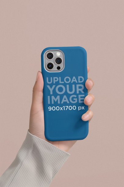 Mockup of an AI-Generated Phone Case Being Held by a Woman