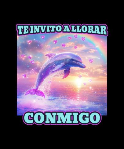 T-Shirt Design Template With a Girly Aesthetic Inspired by Rainbow-Colored Stationery Products 7078c