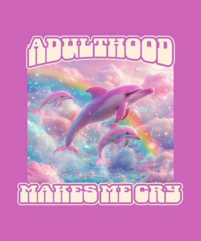 Rainbow-Colored Stationery T-Shirt Design Maker With a Colorful Dolphin Graphic 7078d