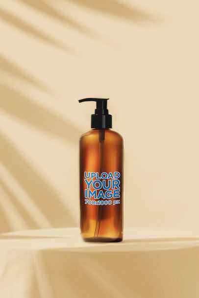 Print Mockup of an AI-Generated Shampoo Bottle Placed on a Minimalist and Colorful Setting