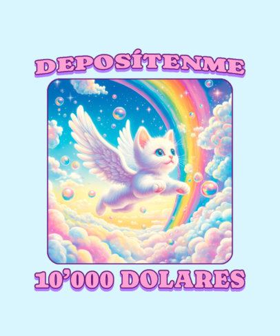 T-Shirt Design Maker With a Cat Inspired by Rainbow-Colored Stationery Supplies 7079