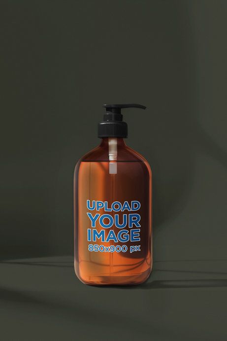 Print Mockup Featuring an AI-Created Shampoo Bottle Placed on a Dark Background