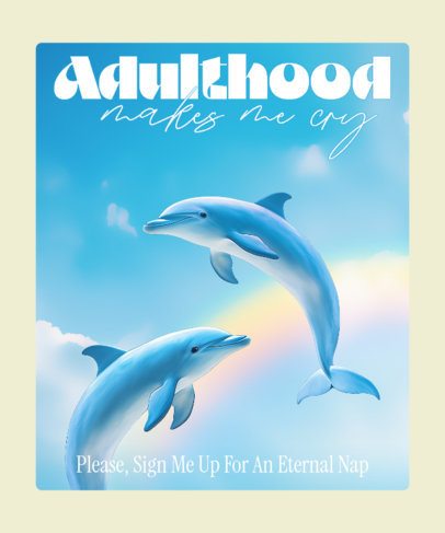 T-Shirt Design Maker Featuring a Symphony Dolphin Meme-Inspired Theme 7080