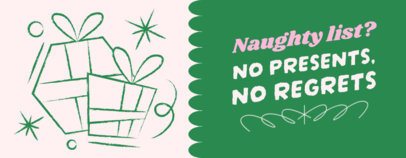 Mug Design Template With a Gift Illustration and a Naughty Xmas Theme