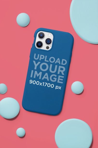 AI-Created Mockup Featuring a Phone Case Lying on a Customizable Backdrop