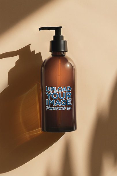 Shampoo Bottle Mockup Featuring an AI-Created Background