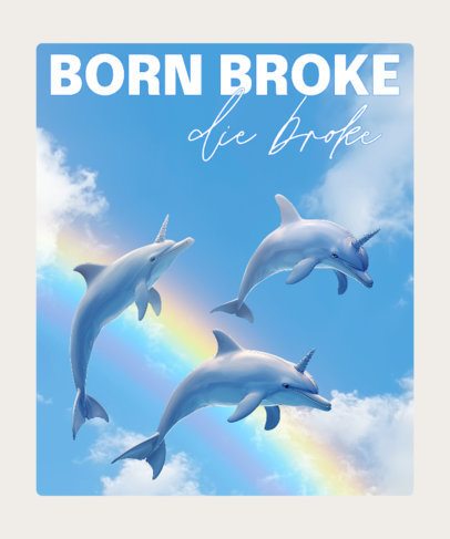 T-Shirt Design Generator With a Funny Quote Inspired by the Symphony Dolphin Meme 7080a