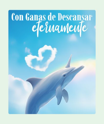 T-Shirt Design Template Featuring a Symphony Dolphin Meme-Inspired Graphic 7080c