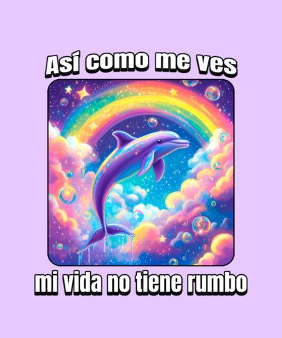 T-Shirt Design Generator With a Funny Theme Inspired by Rainbow-Colored Stationery Supplies 7079a