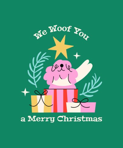 T-Shirt Design Generator for Christmas Featuring Presents and a Dog Graphic