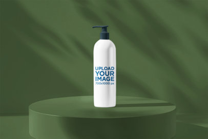 Mockup of an AI-Generated Shampoo Bottle Placed on a Colorful Setting