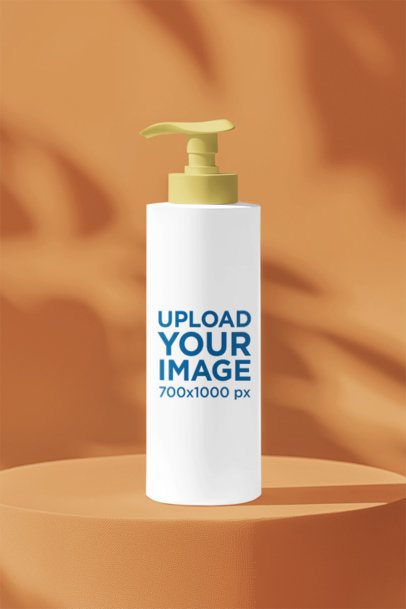 Beauty Mockup Featuring an AI-Created Shampoo Bottle Placed in a Minimalist Setting