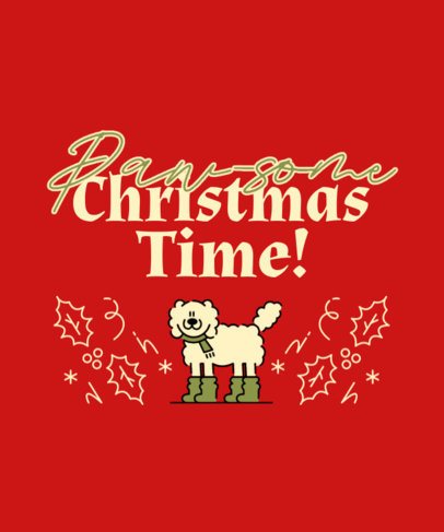 T-Shirt Design Creator With a Cute Dog Graphic to Celebrate Xmas