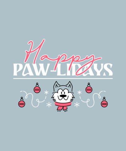 Dog-Themed T-Shirt Design Maker Featuring a Xmas-Themed Message