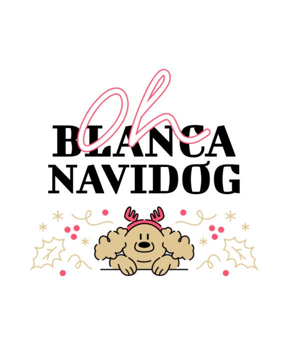 Holiday T-Shirt Design Template for Christmas Featuring Cute Dog Graphic