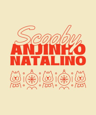 T-Shirt Design Maker With a Christmas Greeting and Dog-Themed Graphics