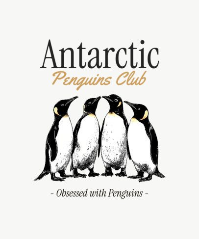 T-Shirt Design Maker Featuring a Penguins-Themed Illustration for Animals Enthusiasts 7087