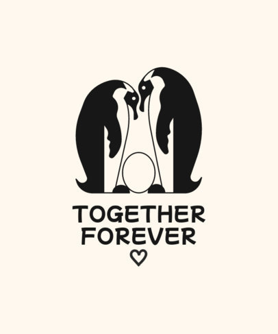 T-Shirt Design Maker Featuring a Sweet Quote and a Penguins Theme