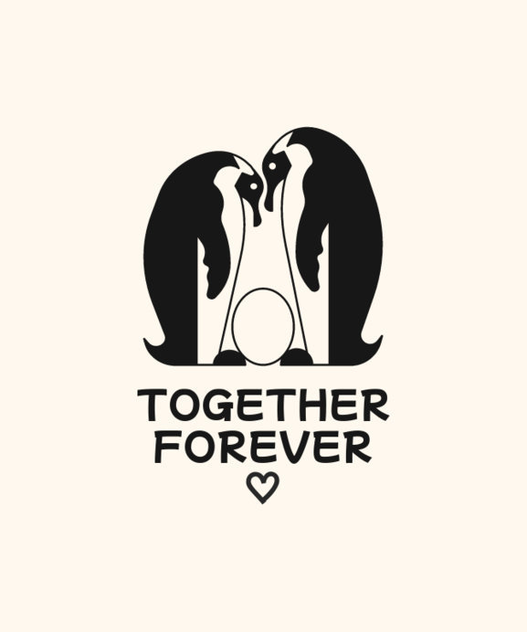 Placeit - T-Shirt Design Maker Featuring a Sweet Quote and a Penguins Theme