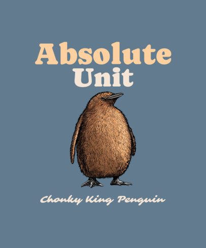 Animals T-Shirt Design Maker Featuring a Penguin Theme and a Phrase