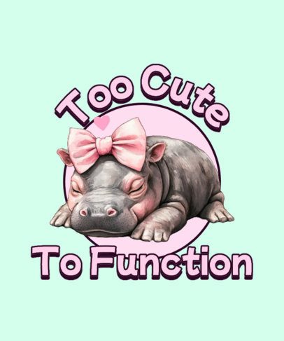 Quote T-Shirt Design Maker Featuring a Baby Hippo Inspired by the Moo Deng Meme
