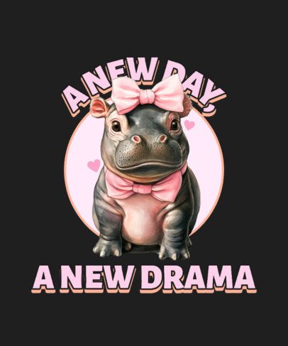 Baby Hippo-Themed T-Shirt Design Creator With a Moo Deng-Inspired Quote