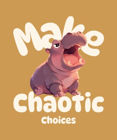 T-Shirt Design Maker Featuring a Baby Hippo Inspire by Moo Deng 7081a