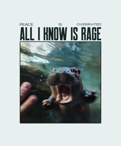 Moo Deng-Inspired T-Shirt Design Maker Featuring a Funny Quote 7082a