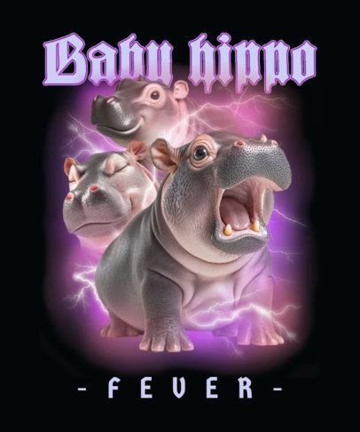 T-Shirt Design Generator for Baby Hippo Enthusiasts Inspired by Moo Deng