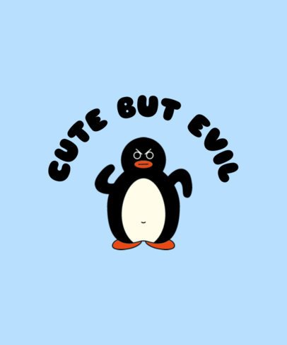 T-Shirt Design Maker Featuring a Funny Angry Penguin Illustration