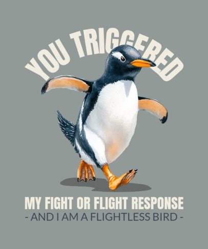 T-Shirt Design Generator With a Funny Penguin Quote