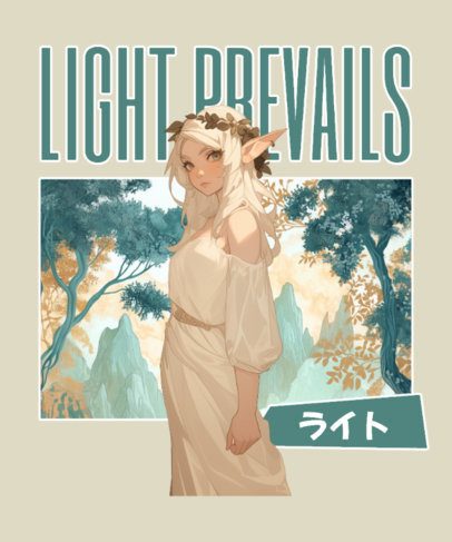 T-Shirt Design Maker With an Anime Character Inspired by an Epic Adventure Trilogy