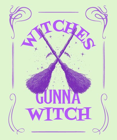 T-Shirt Design Generator With Broom Graphics Inspired by a Witches Coven Series