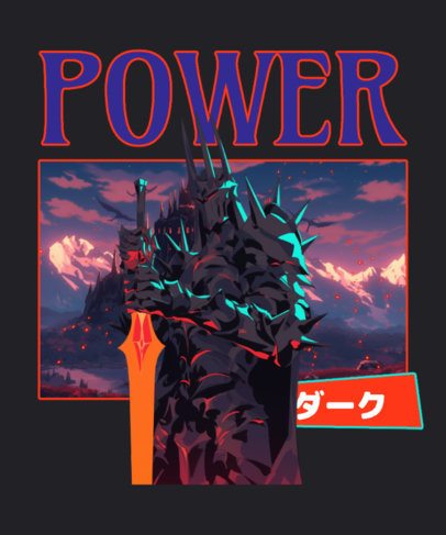 T-Shirt Design Template With a Monster Graphic Inspired by Epic Adventure Trilogy Series