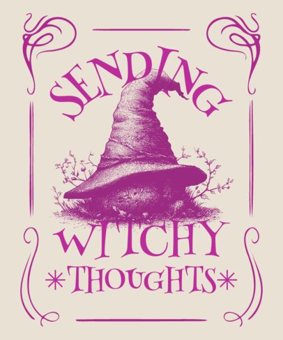 T-Shirt Design Template Featuring a Witches Coven Series-Inspired Aesthetic