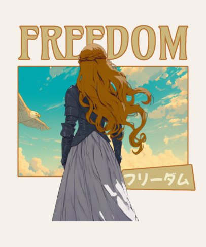 Anime T-Shirt Design Generator With a Character Inspired by an Epic Adventure Trilogy