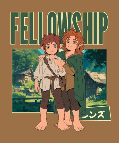 Fantasy T-Shirt Design Creator Featuring an Epic Adventure Trilogy-Inspired Theme