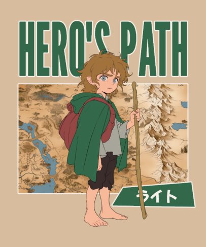 Quote T-Shirt Design Template With a Hero's Path Theme Inspired by an Epic Adventure Trilogy 7093h