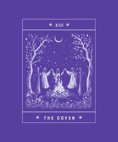Tarot-Styled T-Shirt Design Maker Inspired by a Witches Coven TV Show
