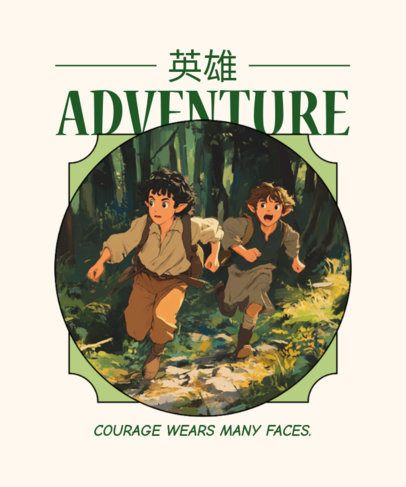 T-Shirt Design Maker With Anime Graphics Inspired by an Epic Adventure Trilogy